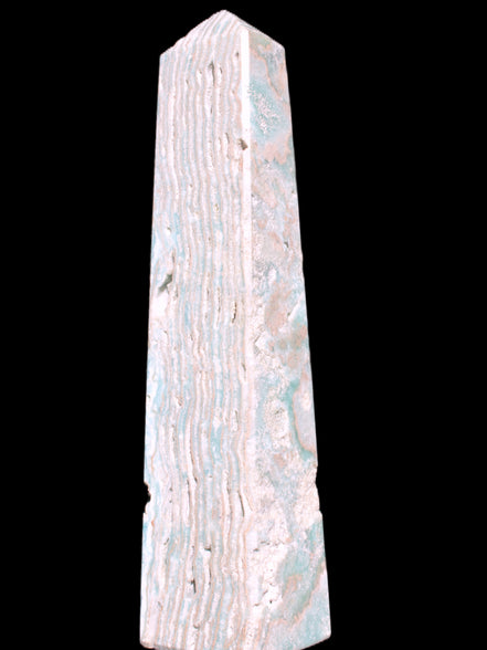 Caribbean Calcite obelisk 95*40*44mm 571g in bright sunlight - Rocks and Things Store