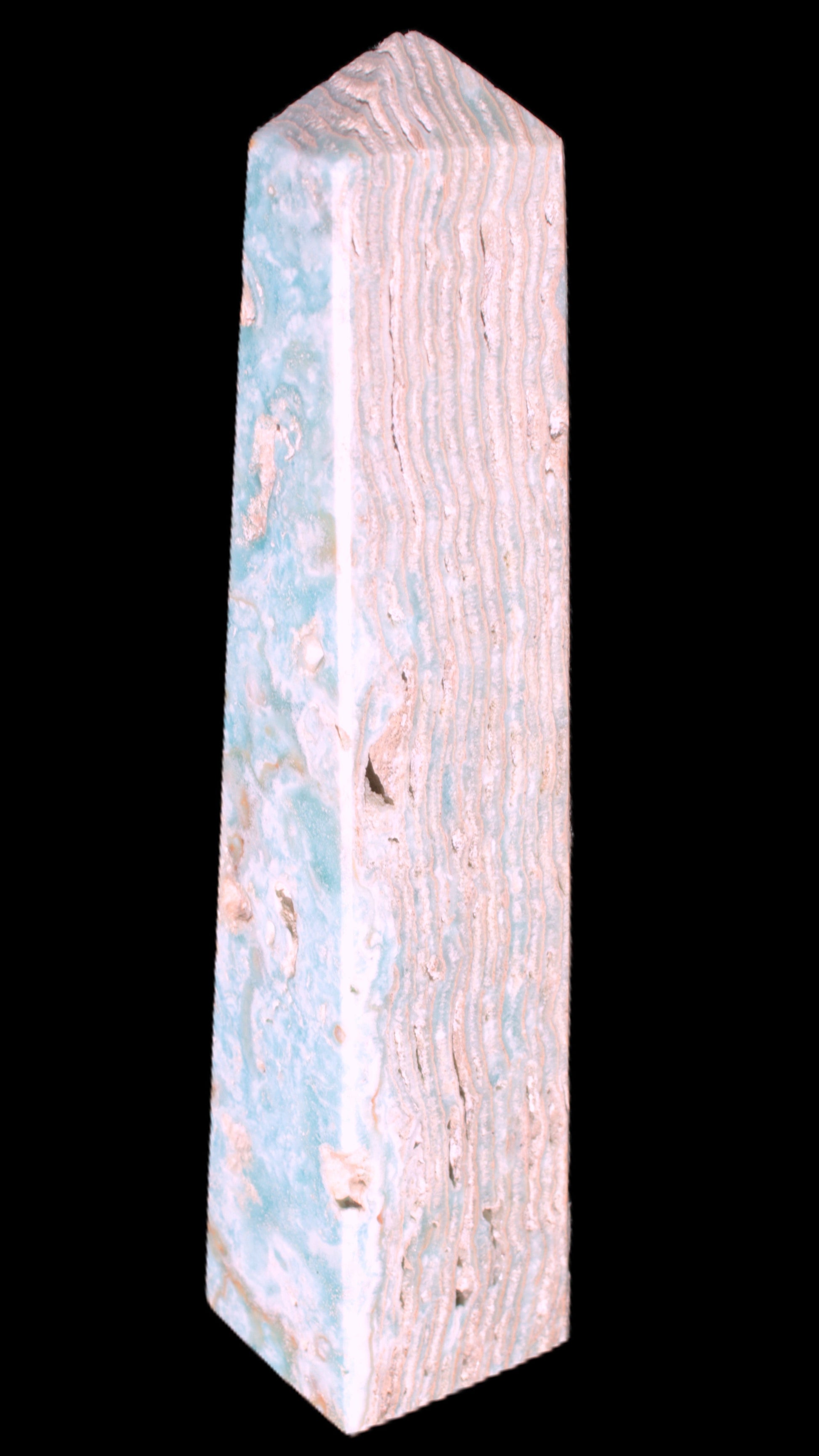 Caribbean Calcite obelisk 95*40*44mm 571g Rocks and Things Store