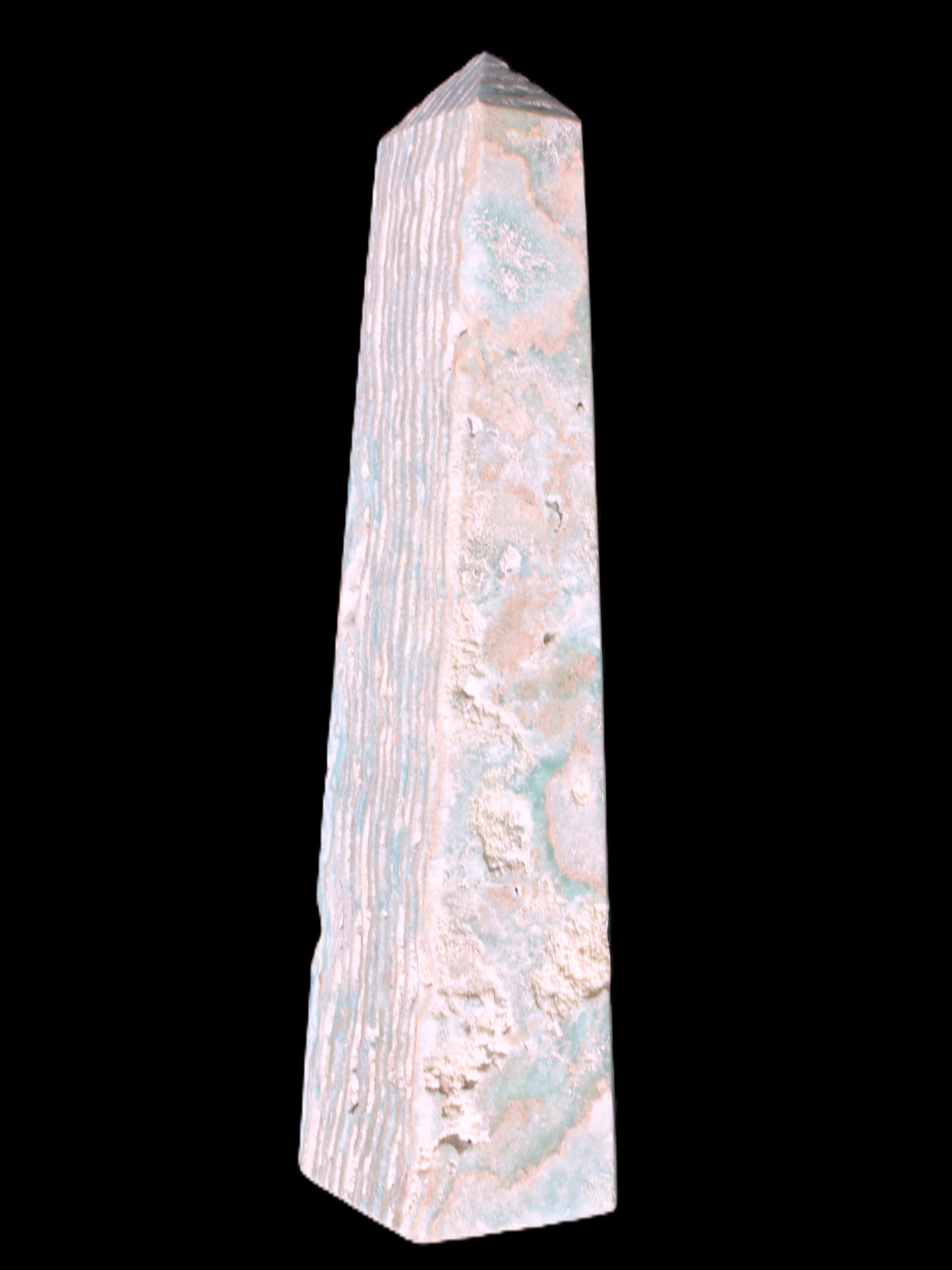 Caribbean Calcite obelisk 95*40*44mm 571g Rocks and Things Store
