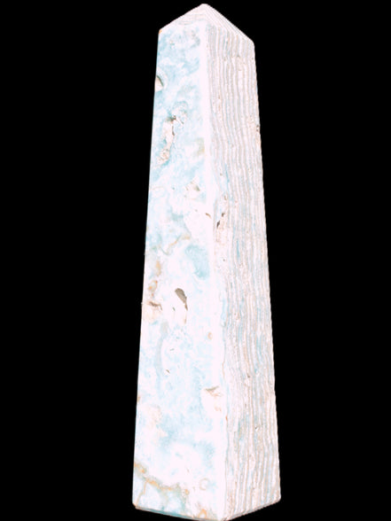 Caribbean Calcite obelisk 95*40*44mm 571g in bright sunlight - Rocks and Things Store