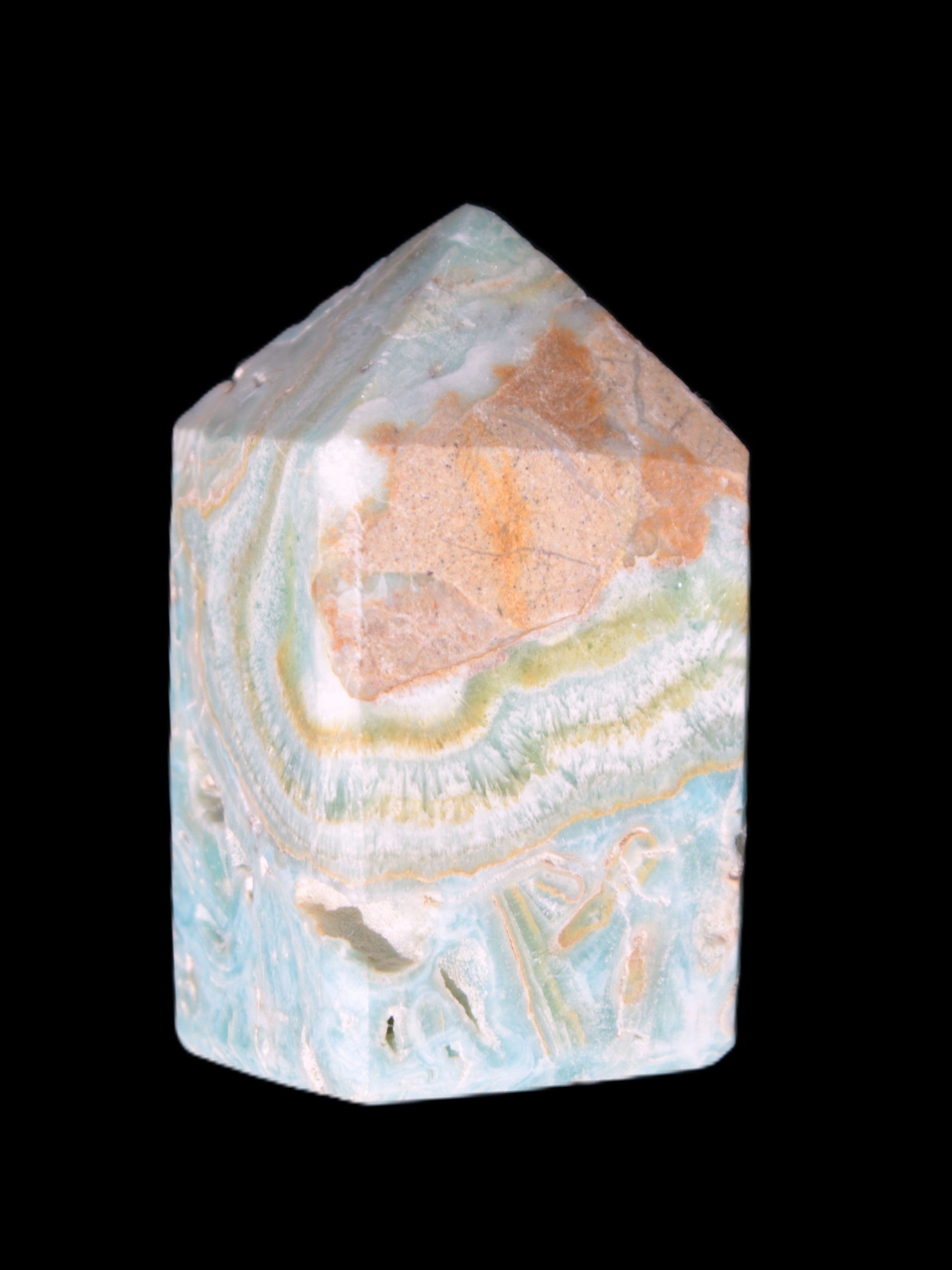 Caribbean Calcite obelisk 55*26*29mm 94g Rocks and Things Store