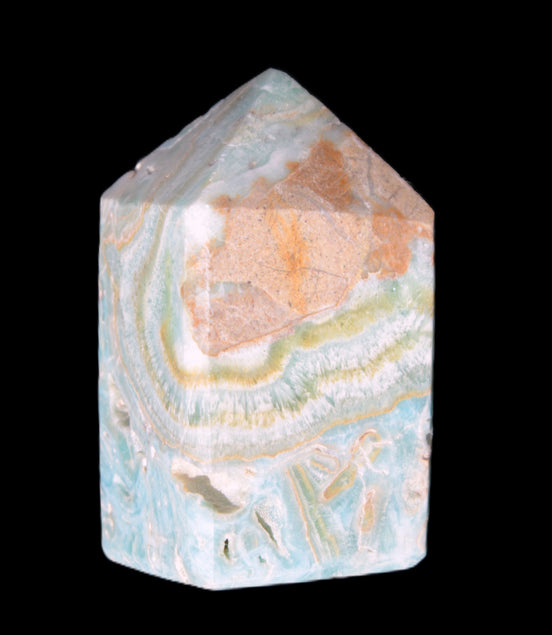 Caribbean Calcite obelisk 55*26*29mm 94g Rocks and Things Store