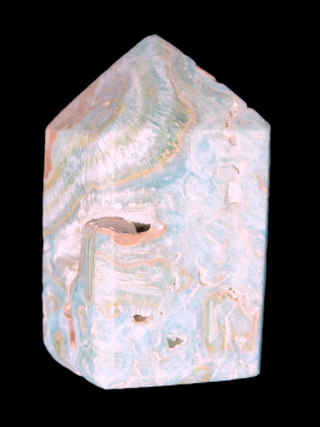 Caribbean Calcite obelisk 55*26*29mm 94g Rocks and Things Store