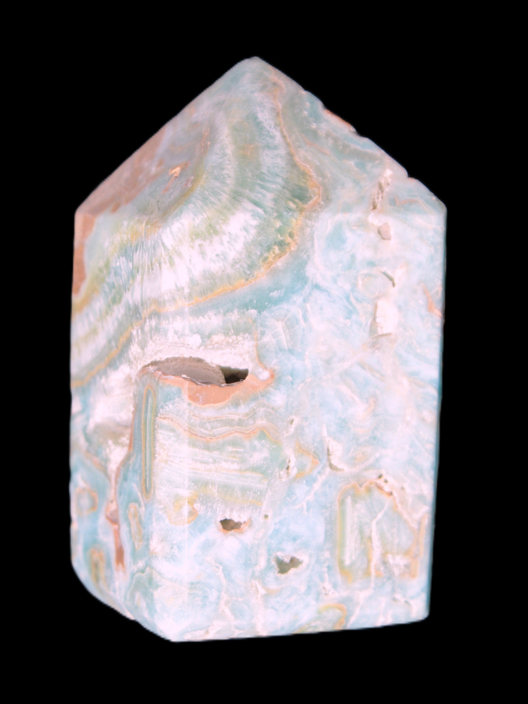 Caribbean Calcite obelisk 55*26*29mm 94g Rocks and Things Store
