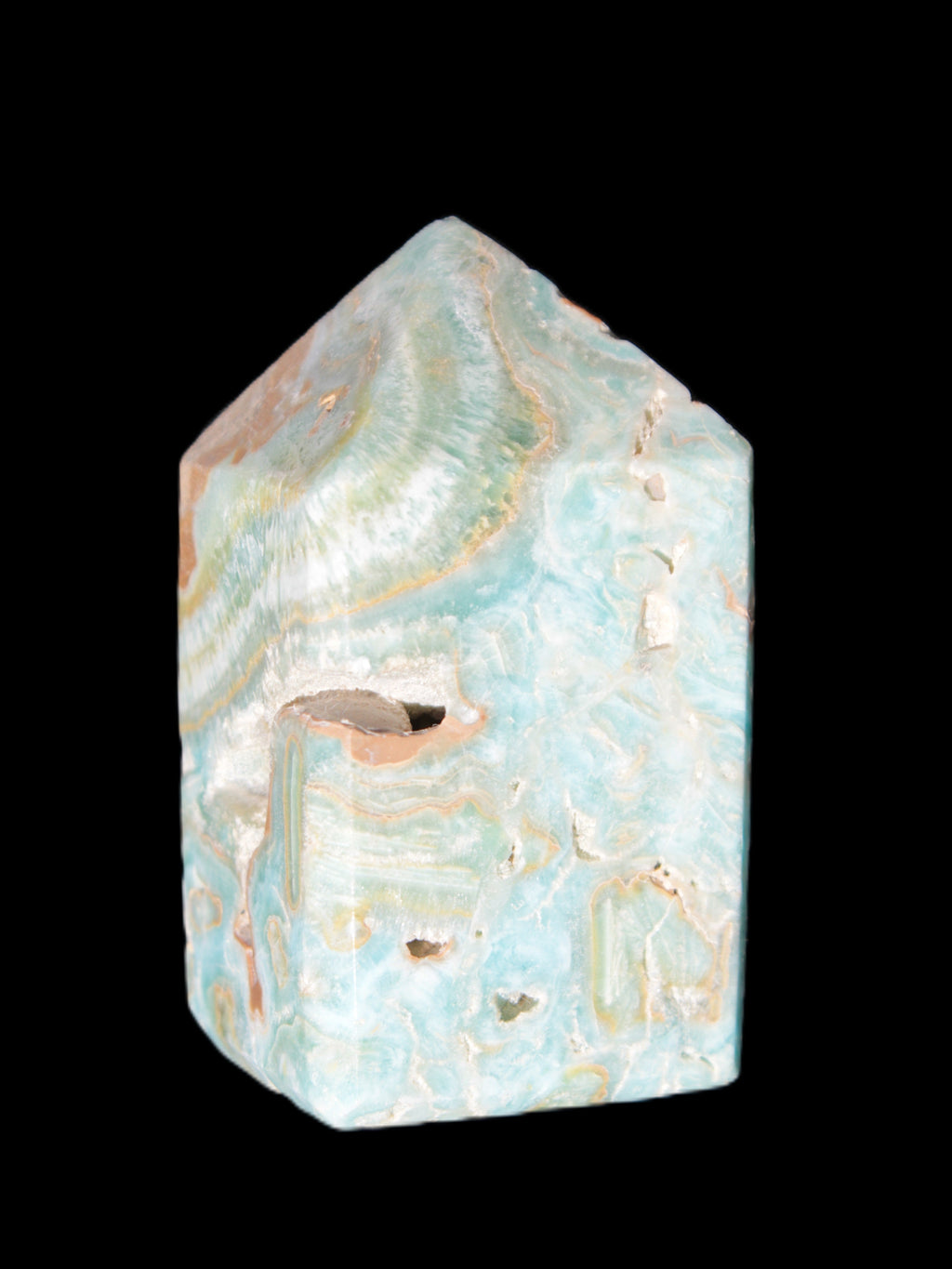Caribbean Calcite obelisk 55*26*29mm 94g Rocks and Things Store