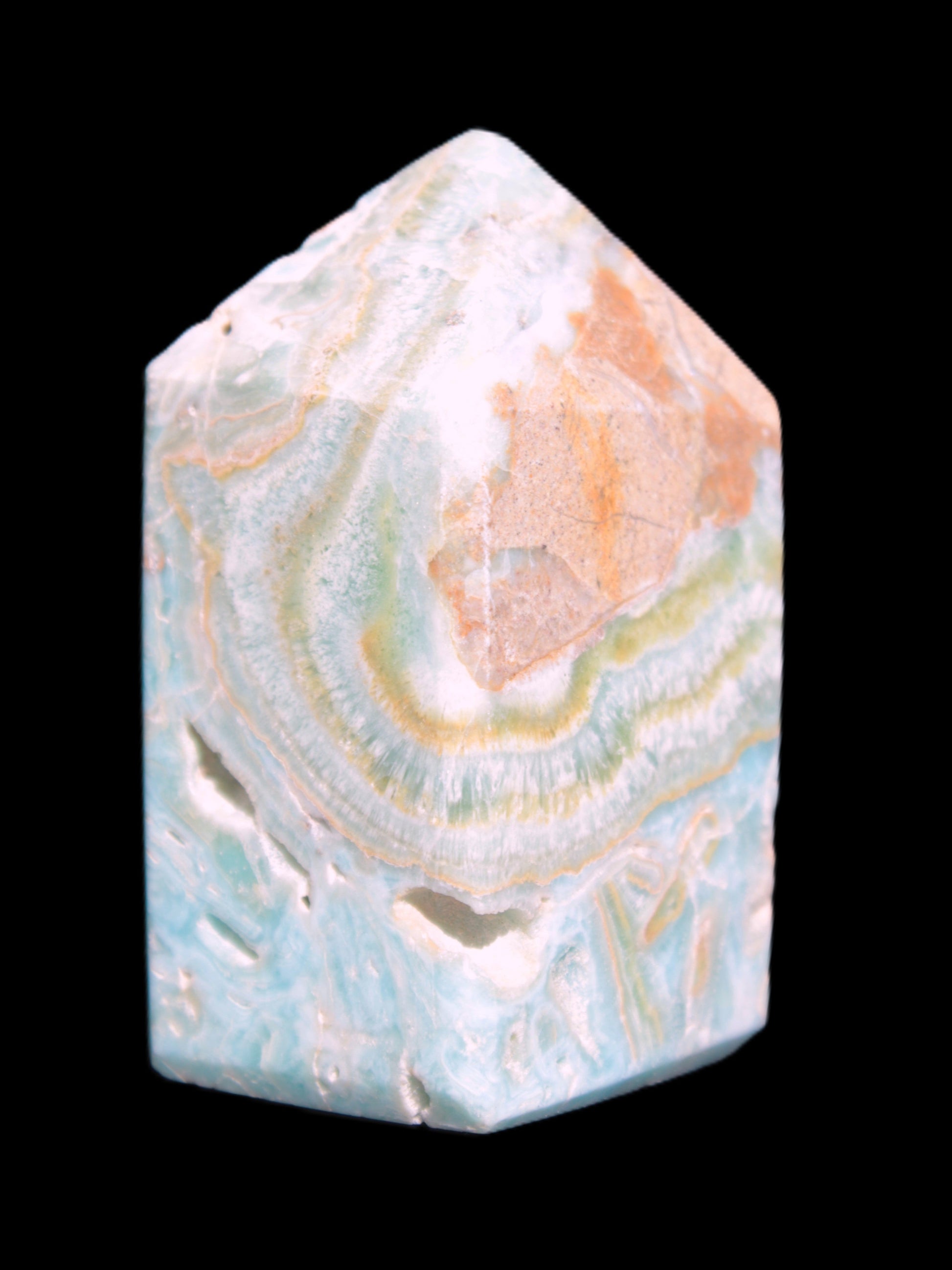 Caribbean Calcite obelisk 55*26*29mm 94g Rocks and Things Store