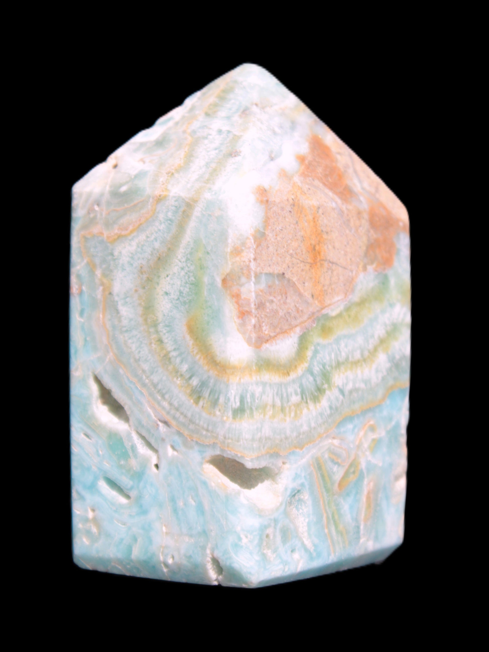 Caribbean Calcite obelisk 55*26*29mm 94g Rocks and Things Store