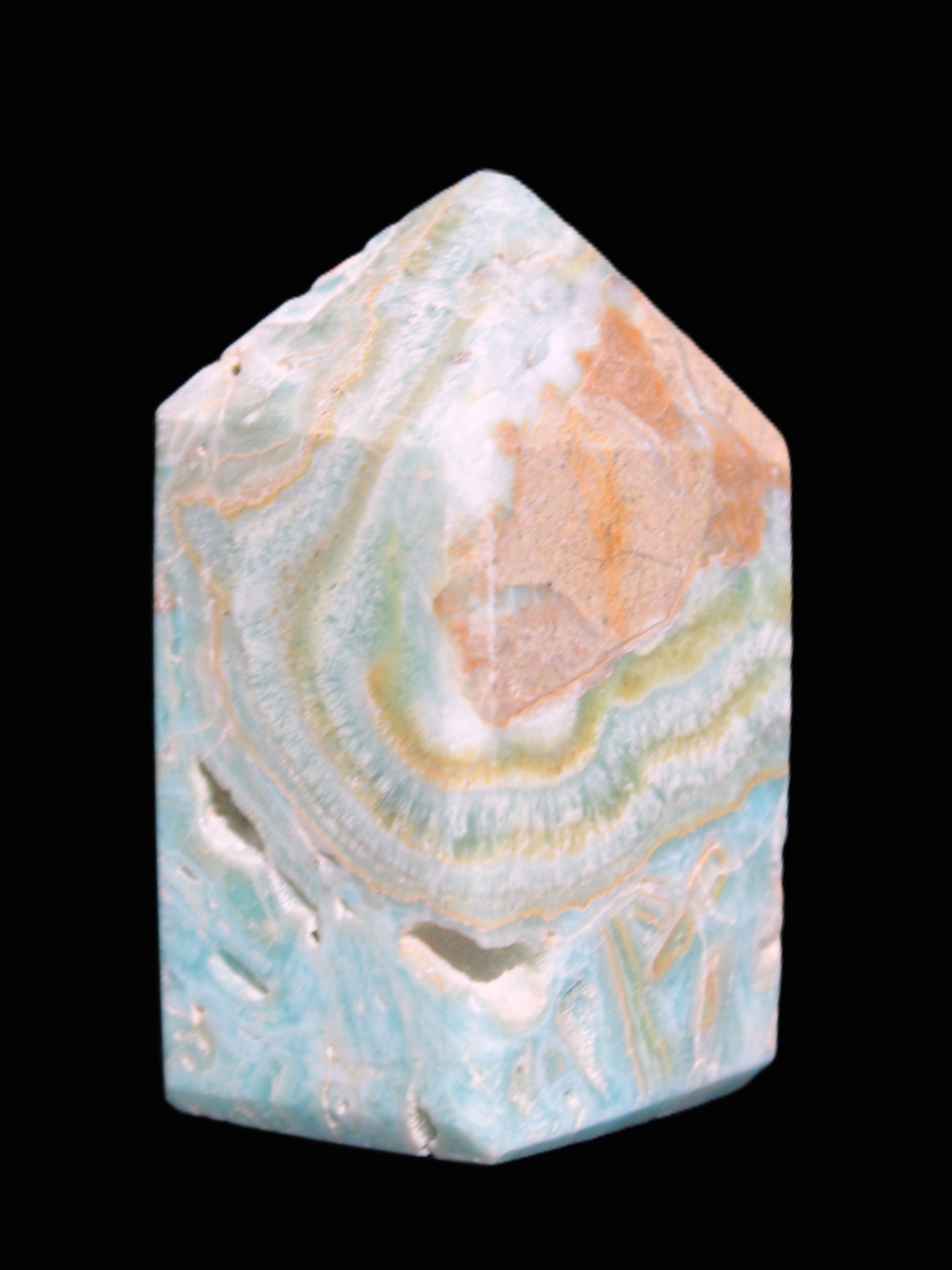 Caribbean Calcite obelisk 55*26*29mm 94g Rocks and Things Store