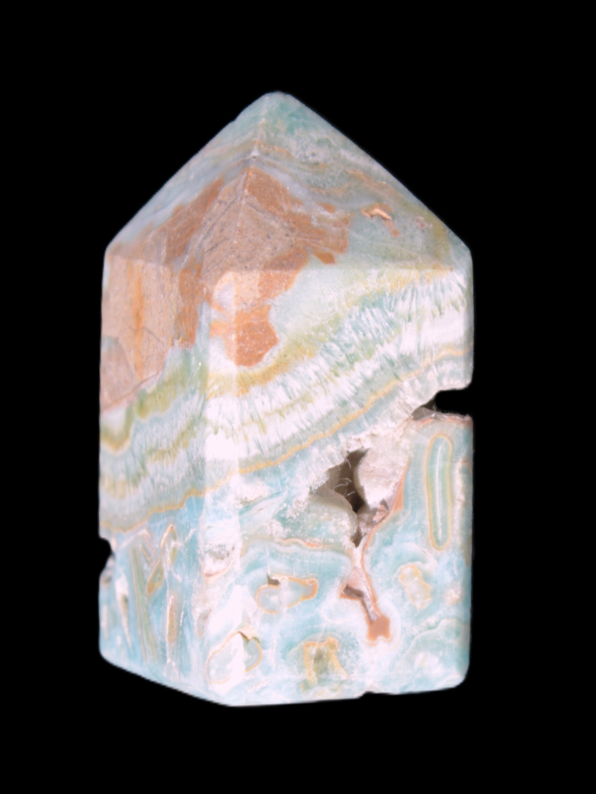 Caribbean Calcite obelisk 55*26*29mm 94g Rocks and Things Store