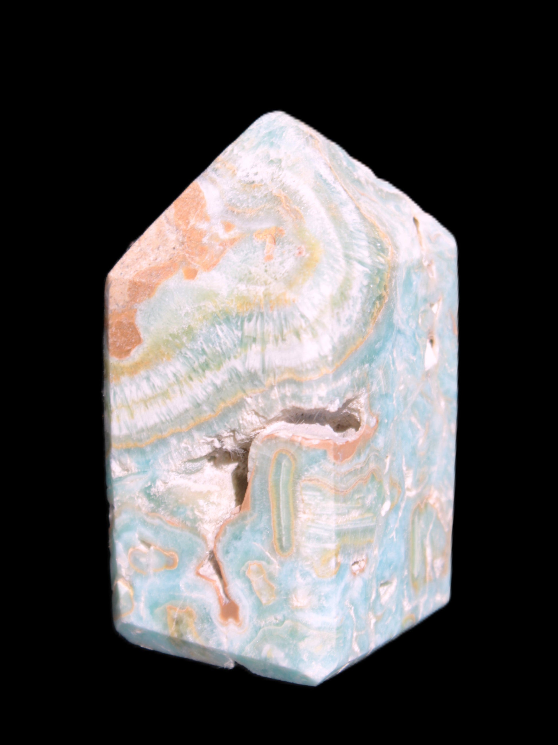Caribbean Calcite obelisk 55*26*29mm 94g Rocks and Things Store