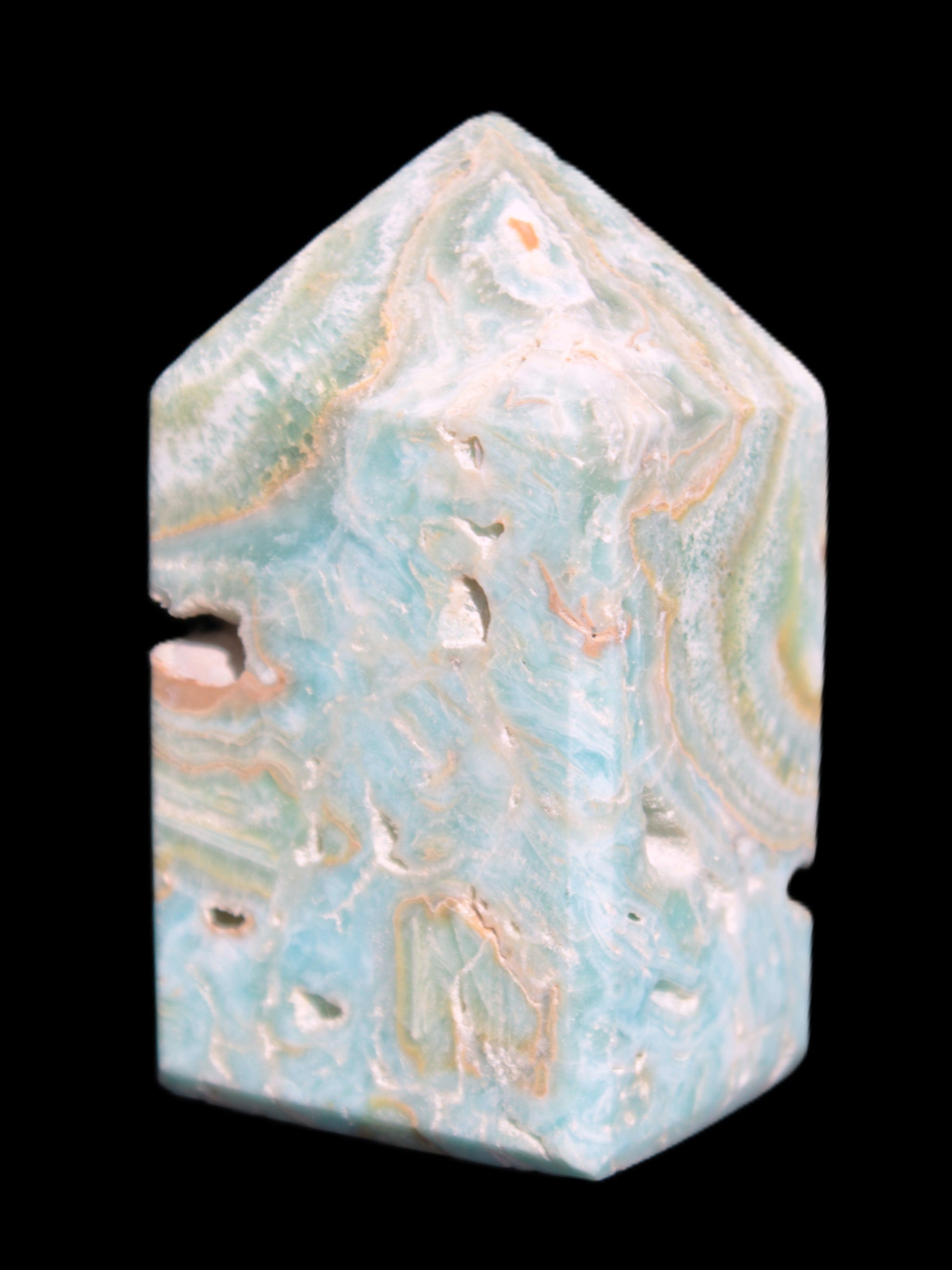 Caribbean Calcite obelisk 55*26*29mm 94g Rocks and Things Store