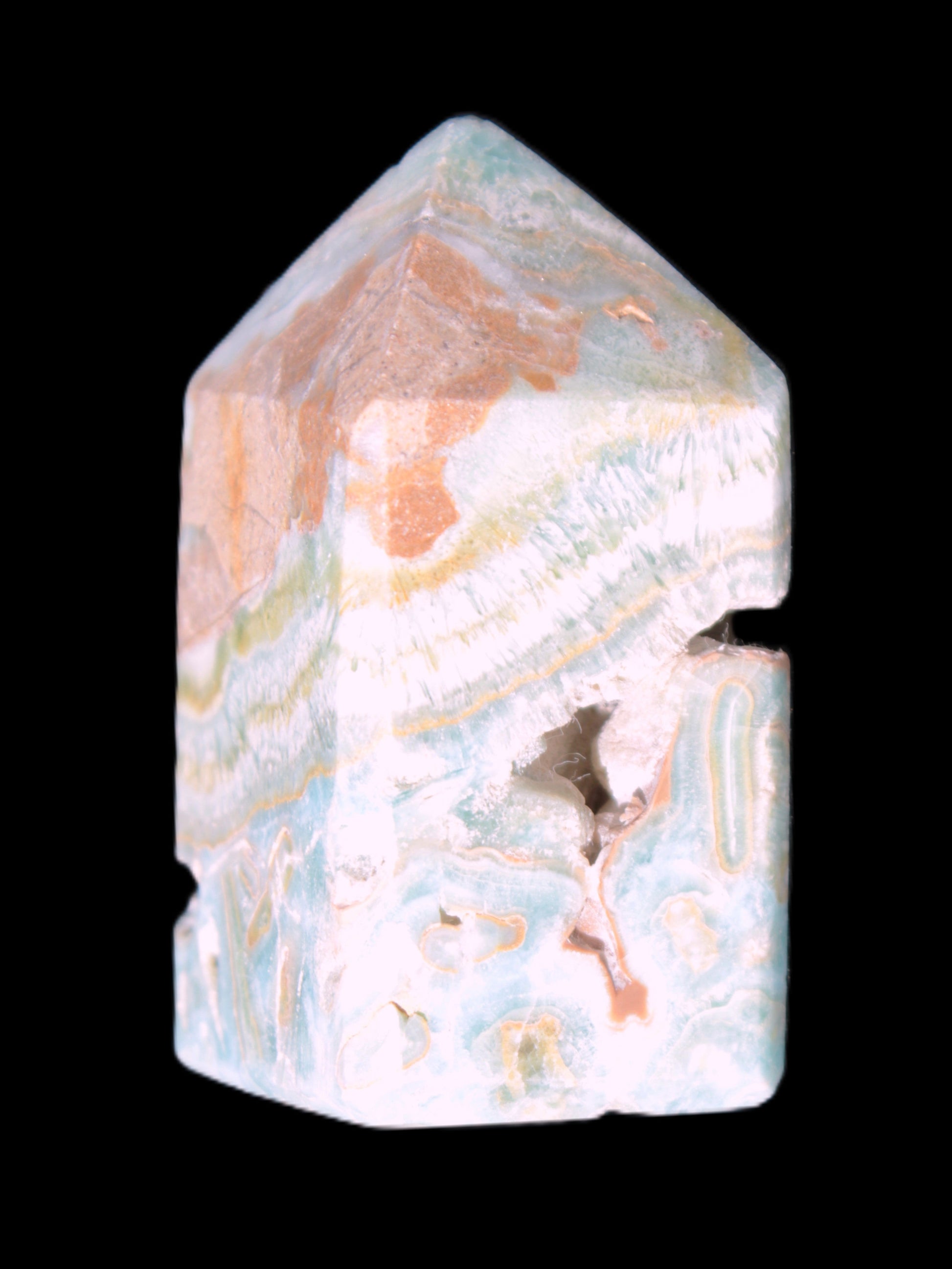 Caribbean Calcite obelisk 55*26*29mm 94g Rocks and Things Store