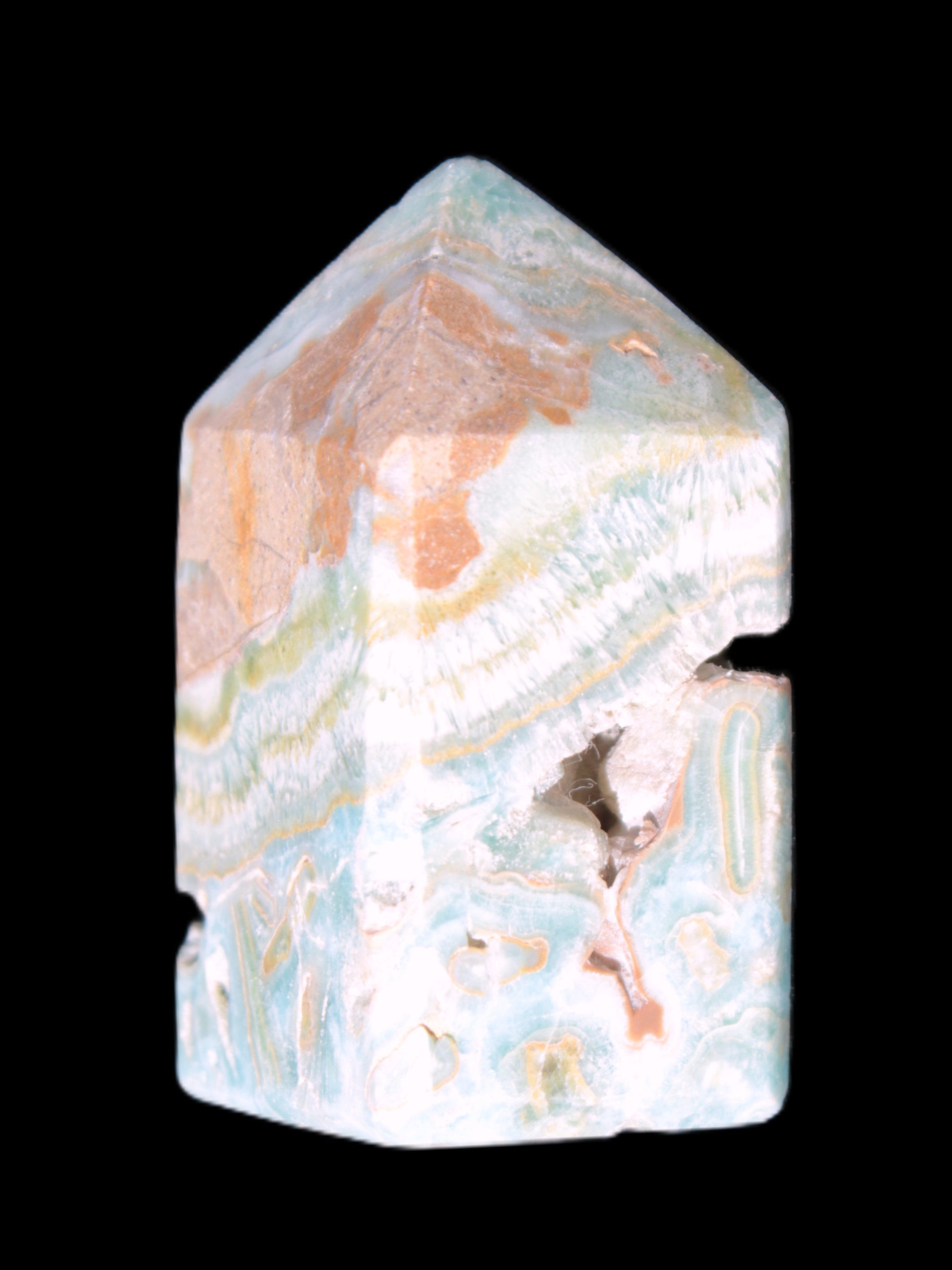 Caribbean Calcite obelisk 55*26*29mm 94g Rocks and Things Store