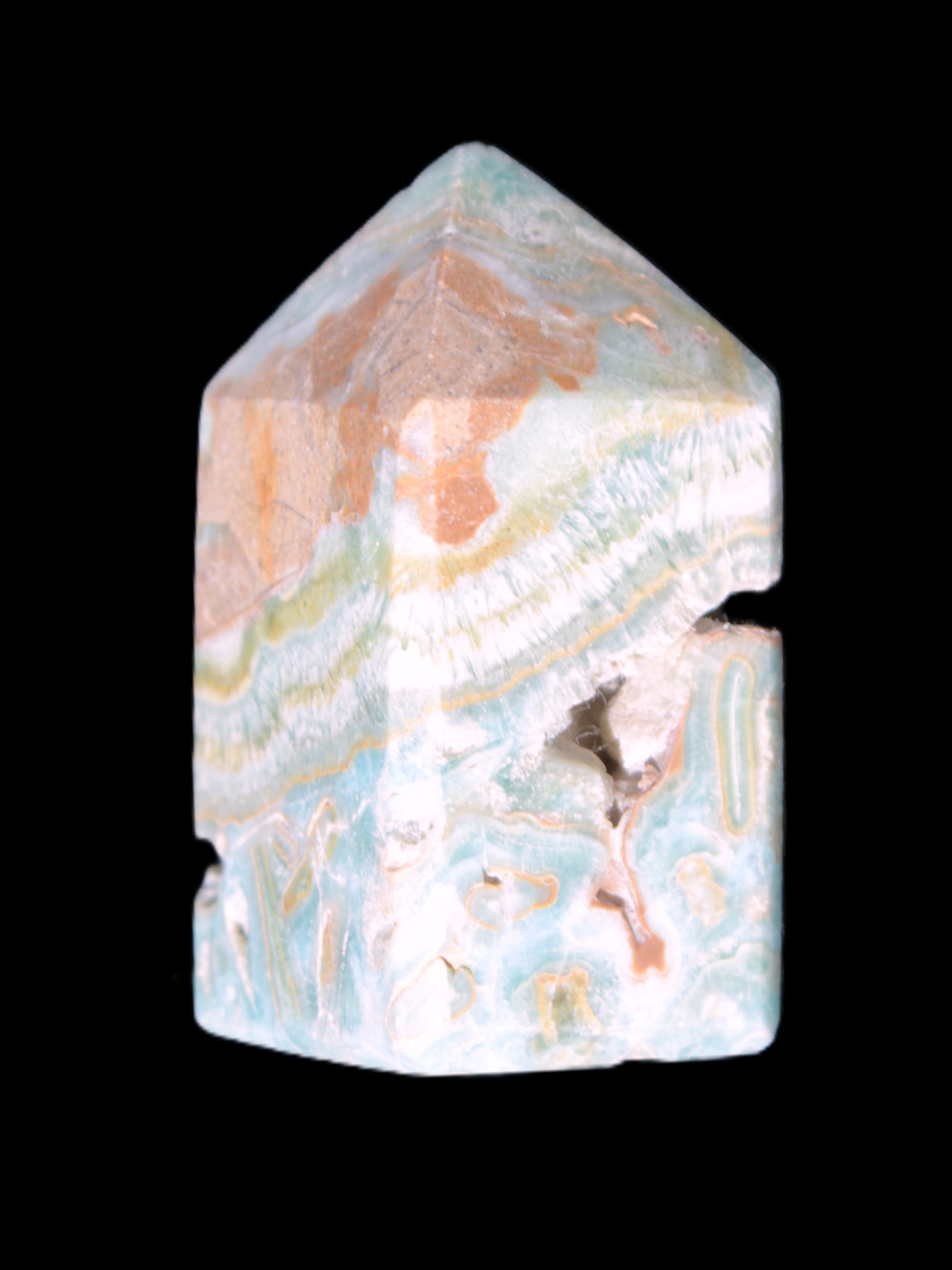 Caribbean Calcite obelisk 55*26*29mm 94g Rocks and Things Store