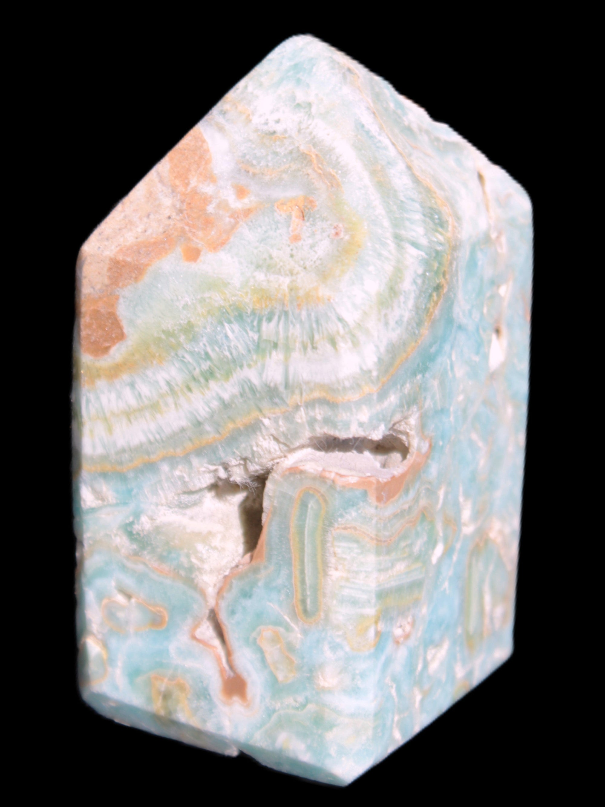 Caribbean Calcite obelisk 55*26*29mm 94g Rocks and Things Store