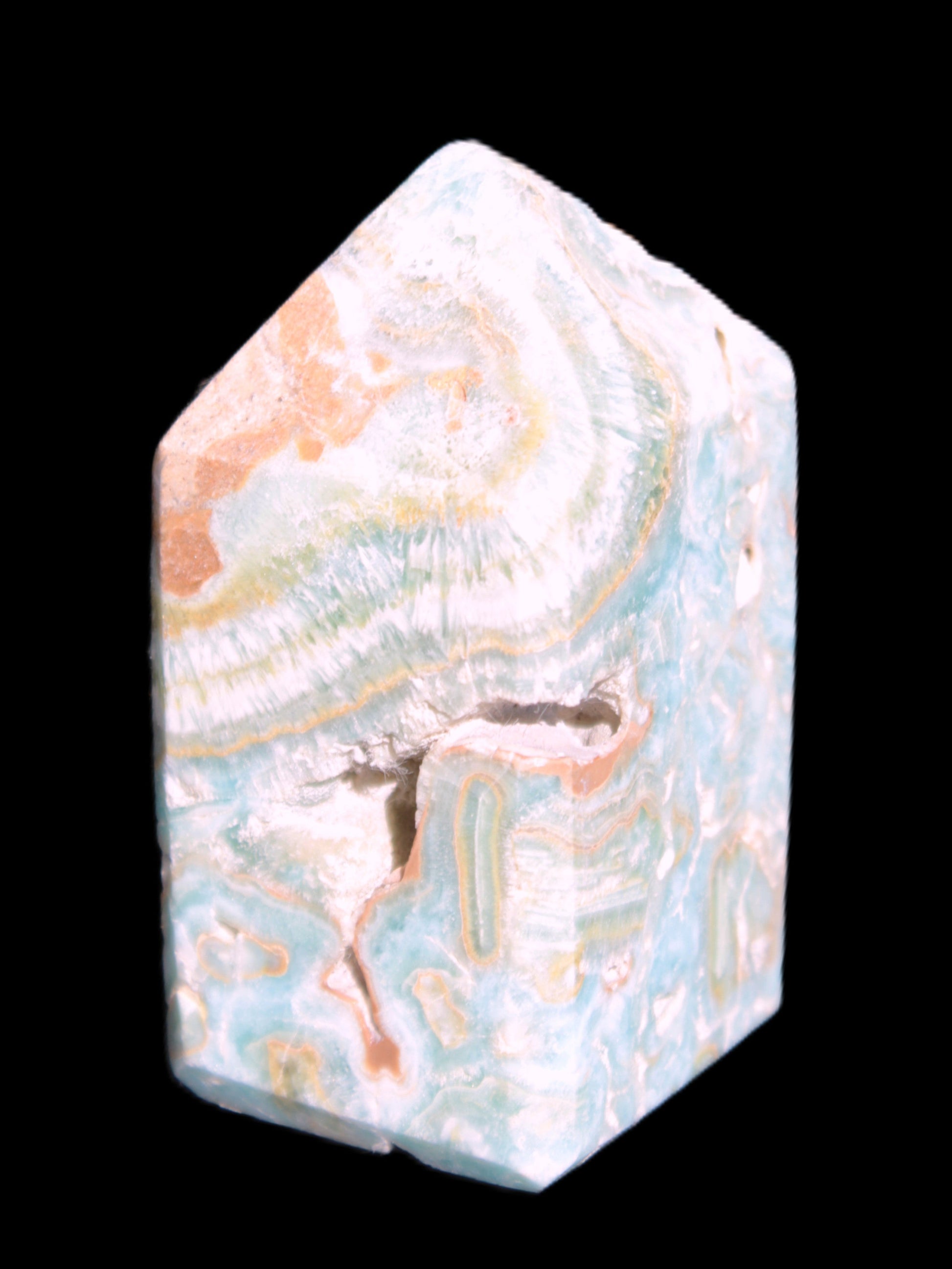 Caribbean Calcite obelisk 55*26*29mm 94g Rocks and Things Store