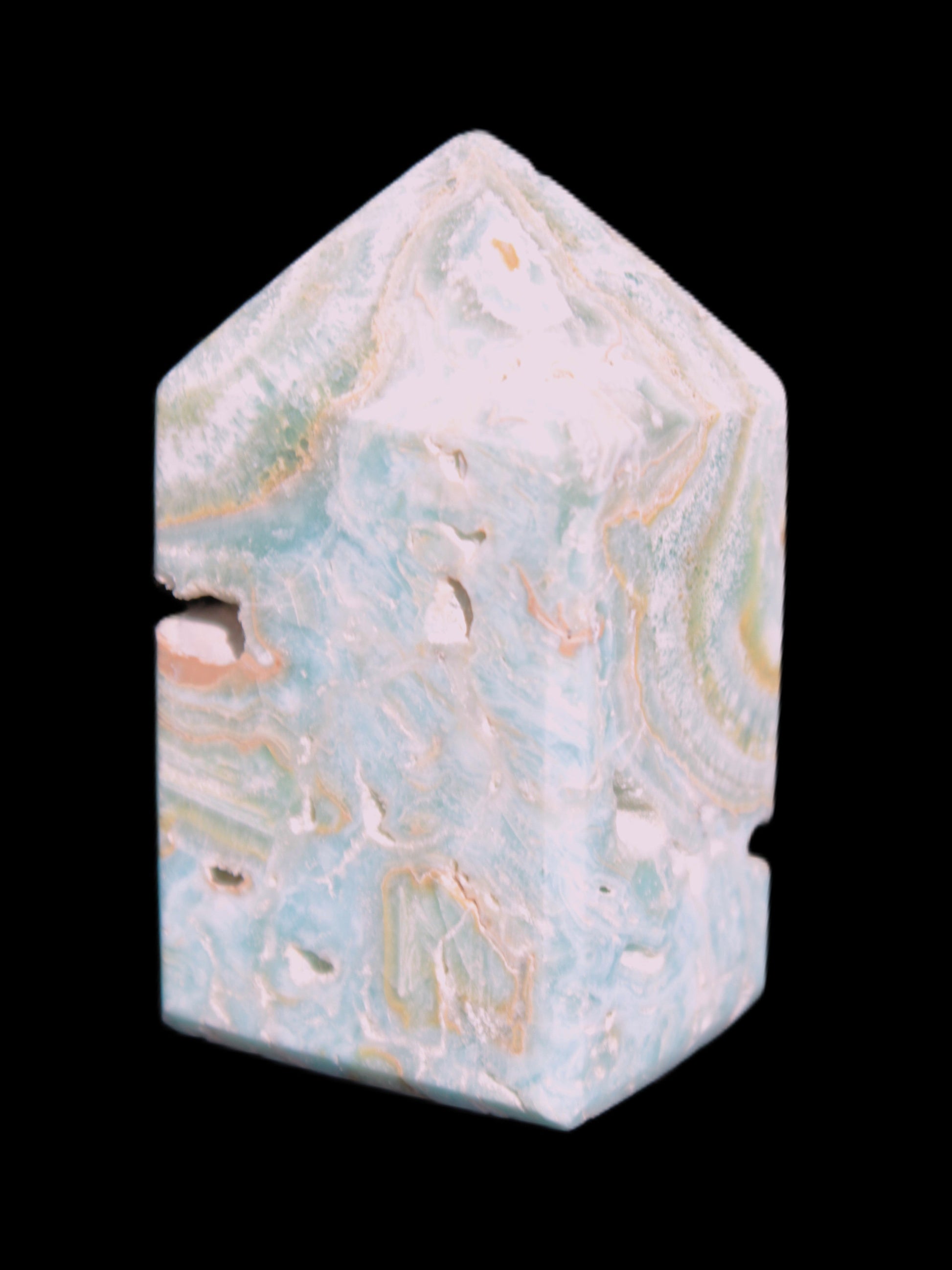 Caribbean Calcite obelisk 55*26*29mm 94g Rocks and Things Store