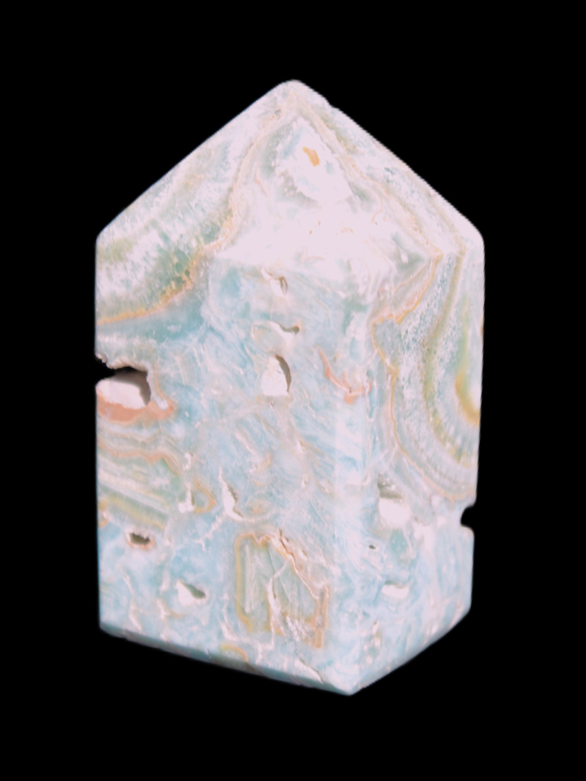 Caribbean Calcite obelisk 55*26*29mm 94g Rocks and Things Store