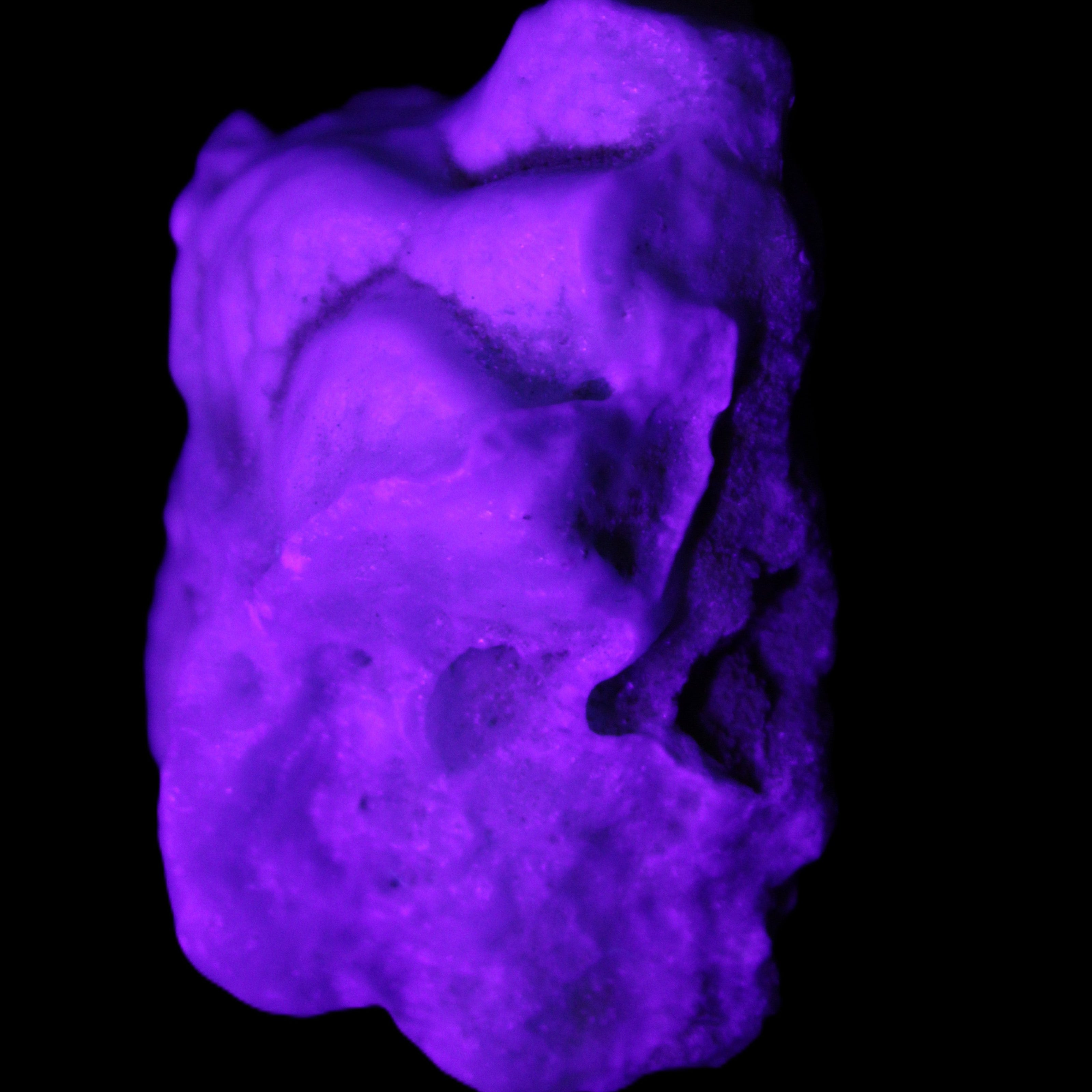 Blue Aragonite specimen 59*34*44mm 88.5g in UV light - Rocks and Things Store