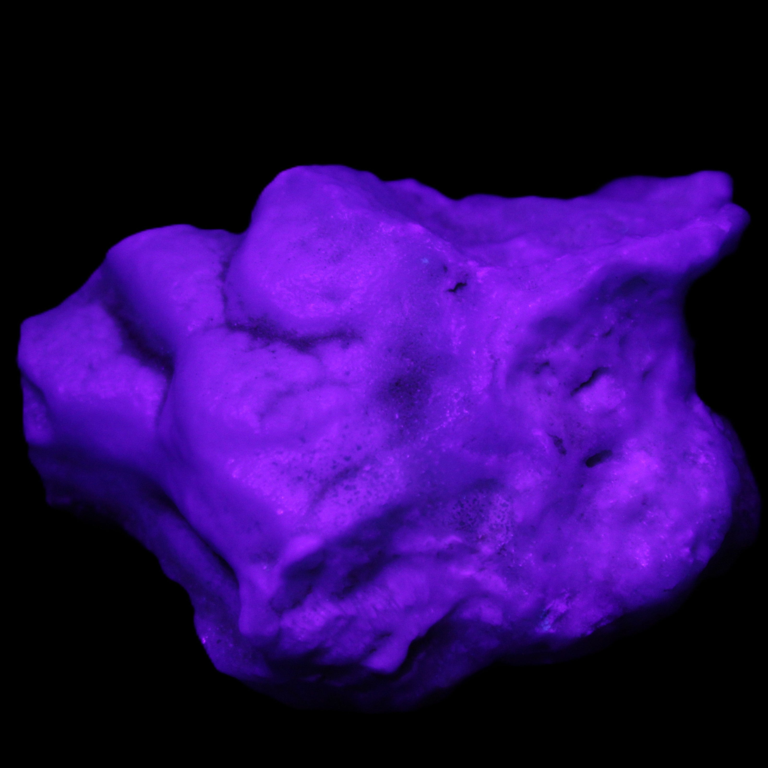 Blue Aragonite specimen 59*34*44mm 88.5g in UV light - Rocks and Things Store