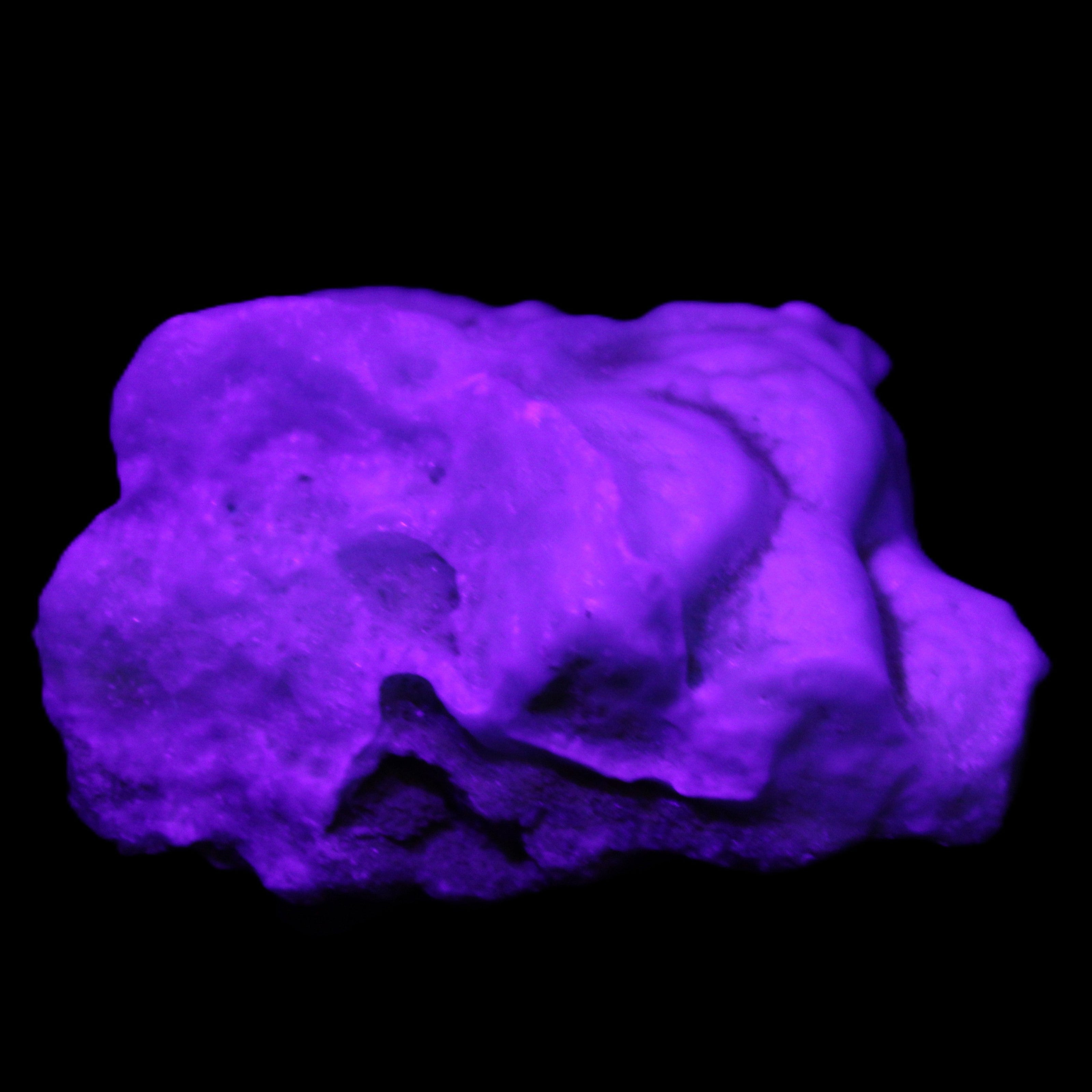 Blue Aragonite specimen 59*34*44mm 88.5g in UV light - Rocks and Things Store