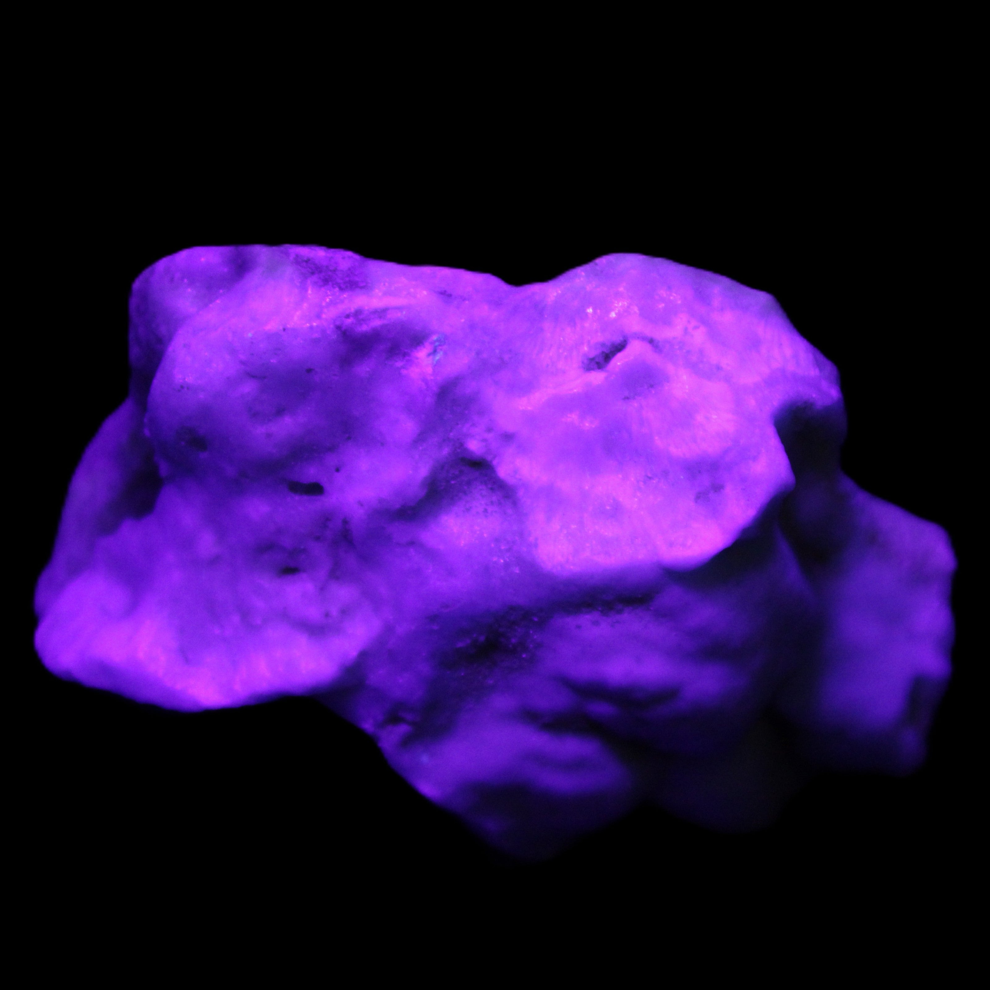 Blue Aragonite specimen 59*34*44mm 88.5g in UV light - Rocks and Things Store