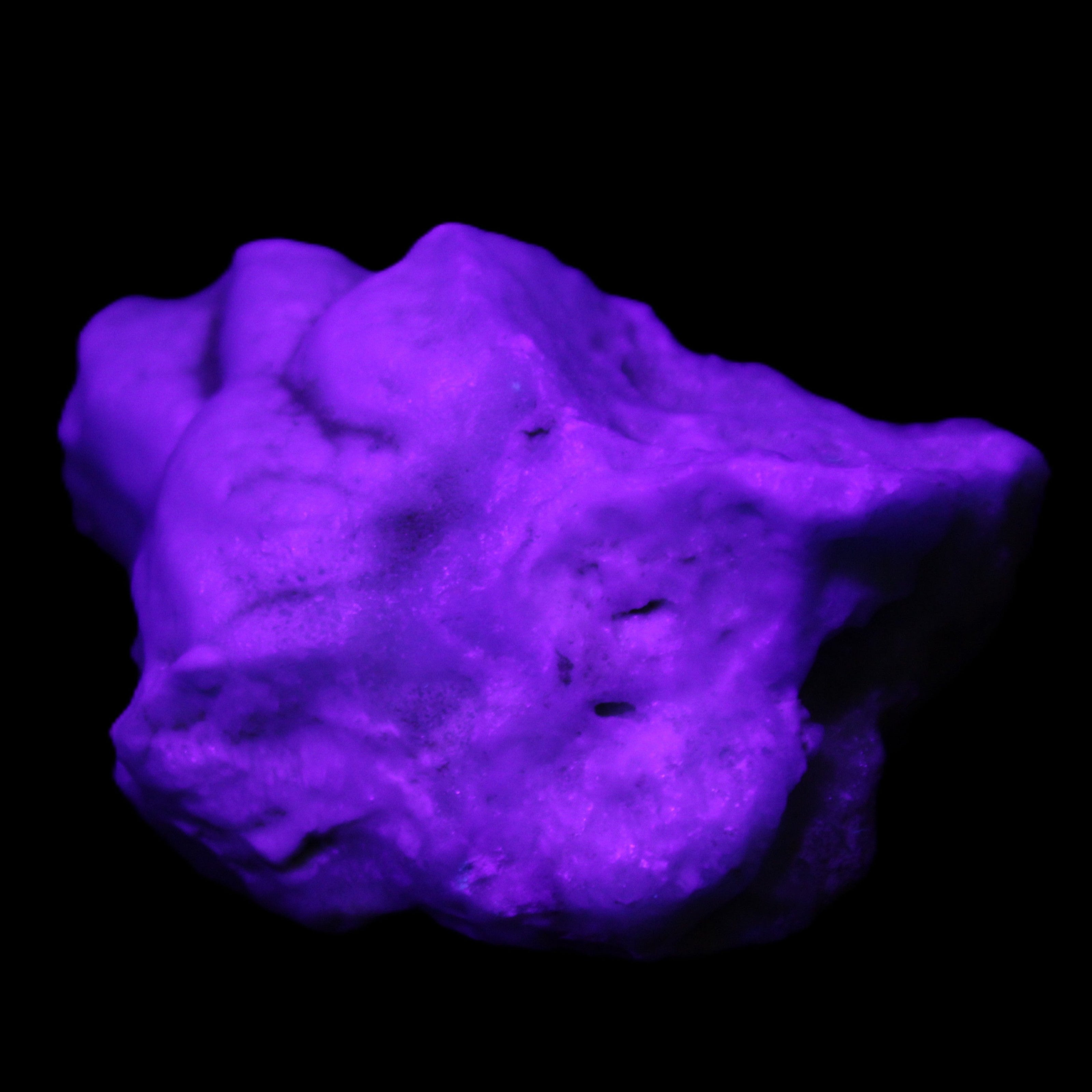 Blue Aragonite specimen 59*34*44mm 88.5g in UV light - Rocks and Things Store