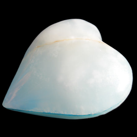 Calcite heart blue-dyed 55*56mm 94g in sunlight - Rocks and Things Store