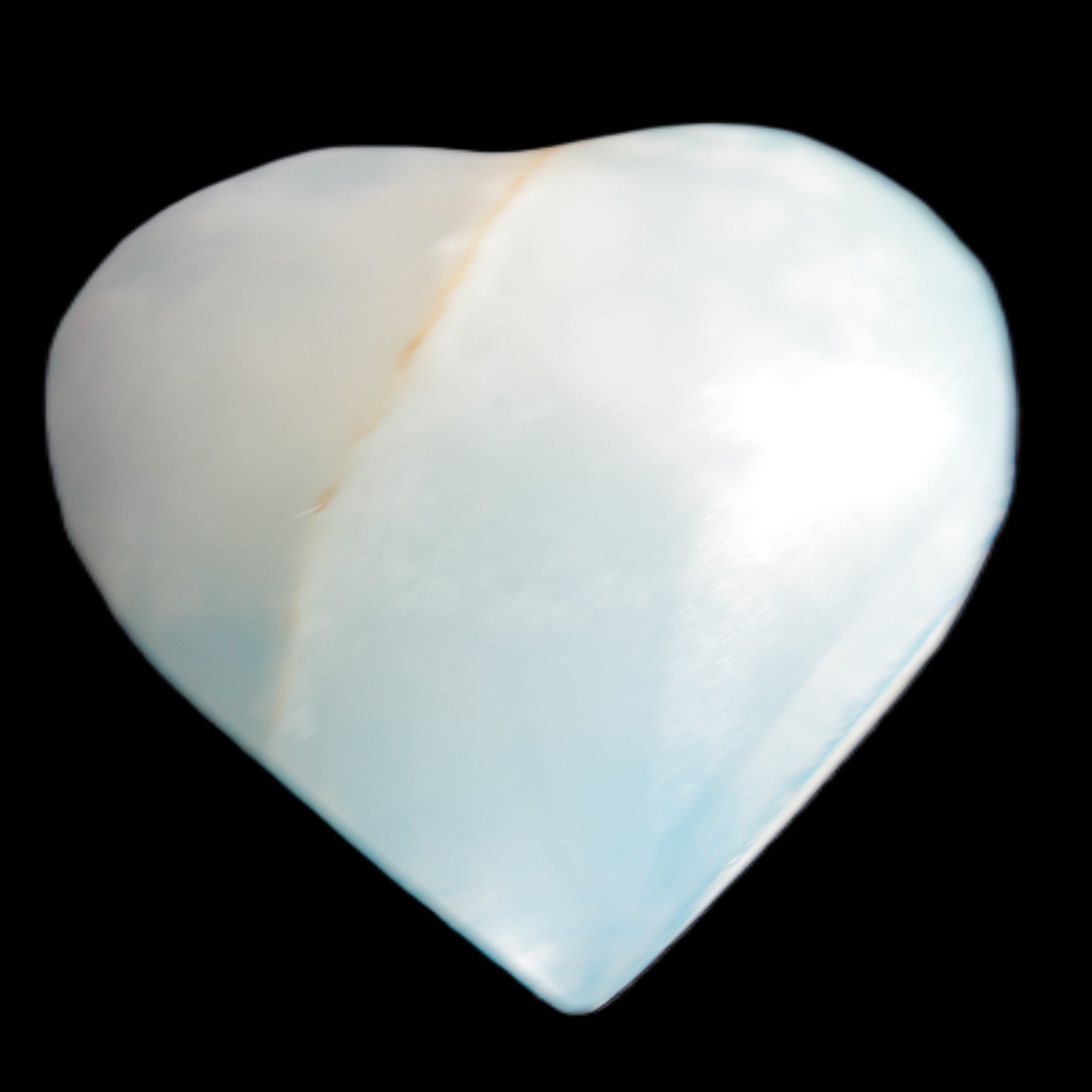 Calcite heart blue-dyed 55*56mm 94g in sunlight - Rocks and Things Store