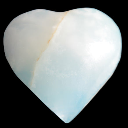 Calcite heart blue-dyed 55*56mm 94g in sunlight - Rocks and Things Store