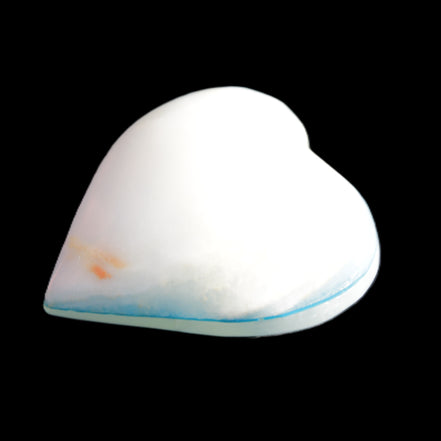 Calcite heart blue-dyed 55*56mm 94g in sunlight - Rocks and Things Store