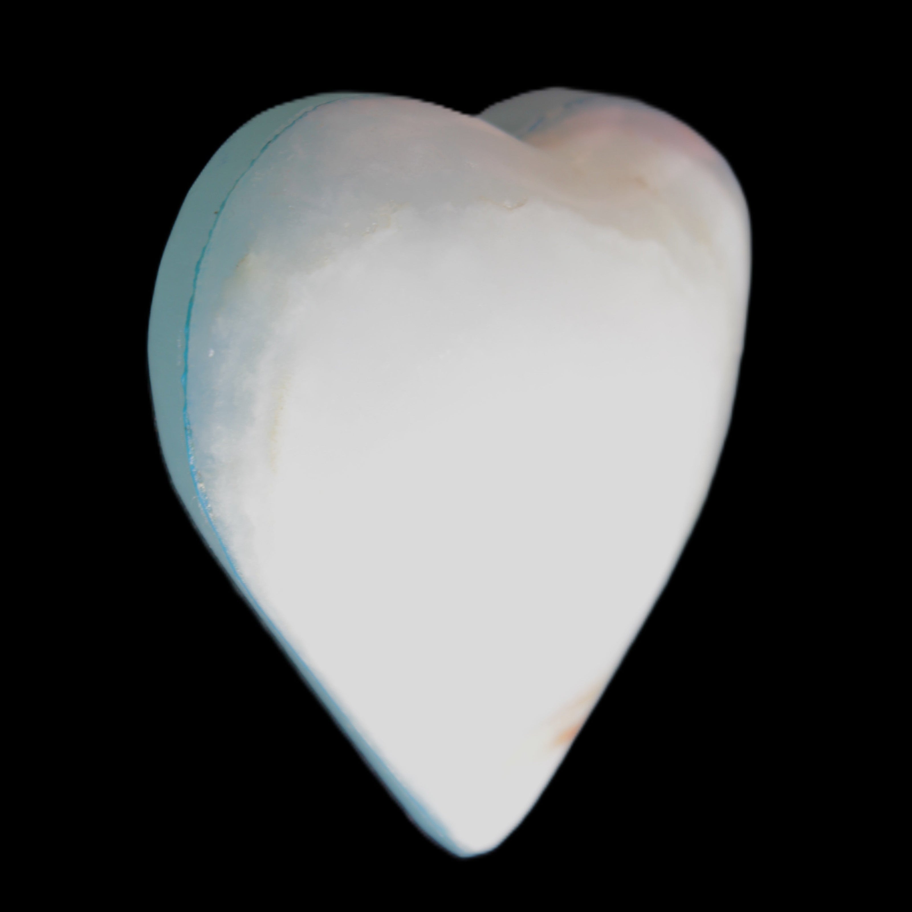 Calcite heart blue-dyed 55*56mm 94g in sunlight - Rocks and Things Store