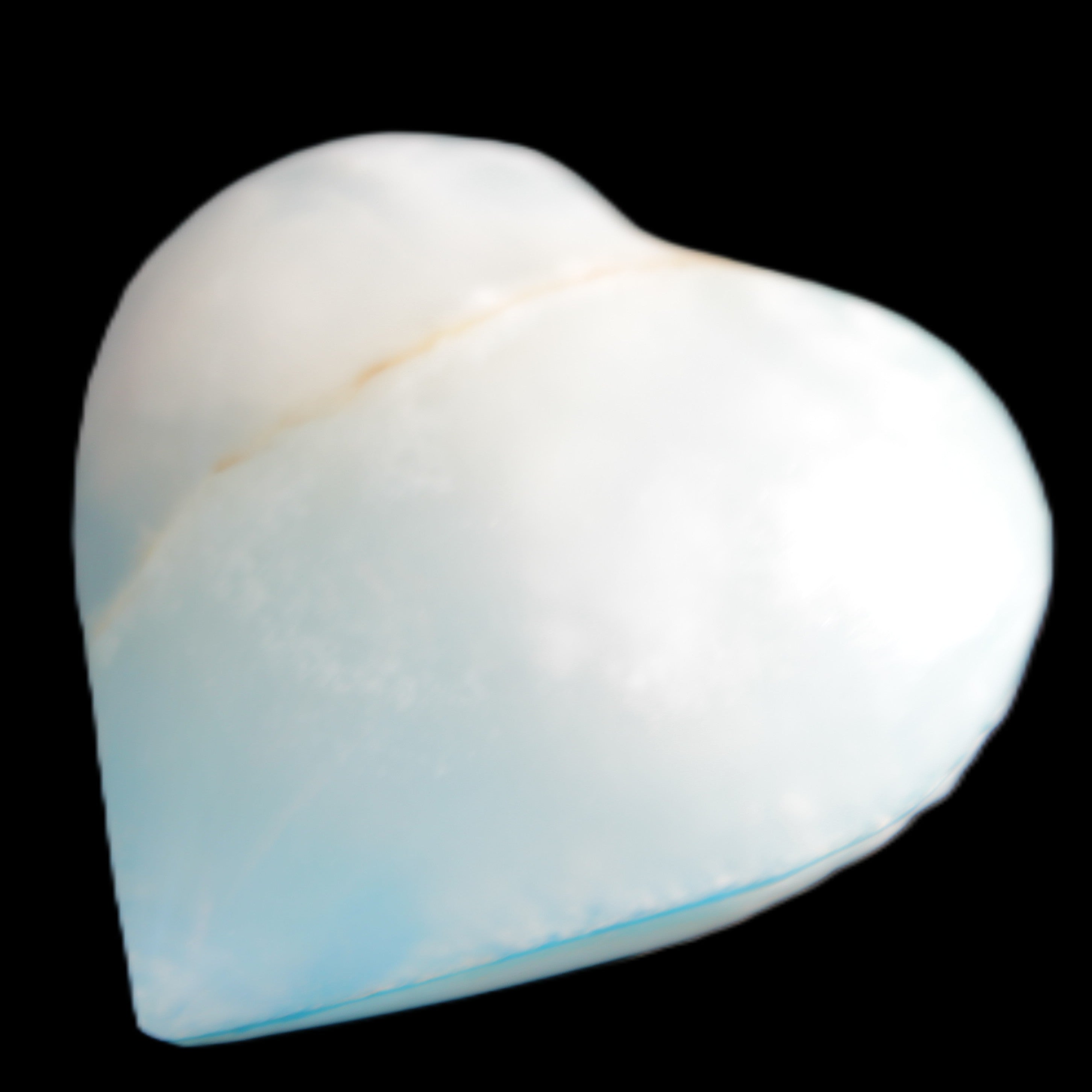 Calcite heart blue-dyed 55*56mm 94g in sunlight - Rocks and Things Store