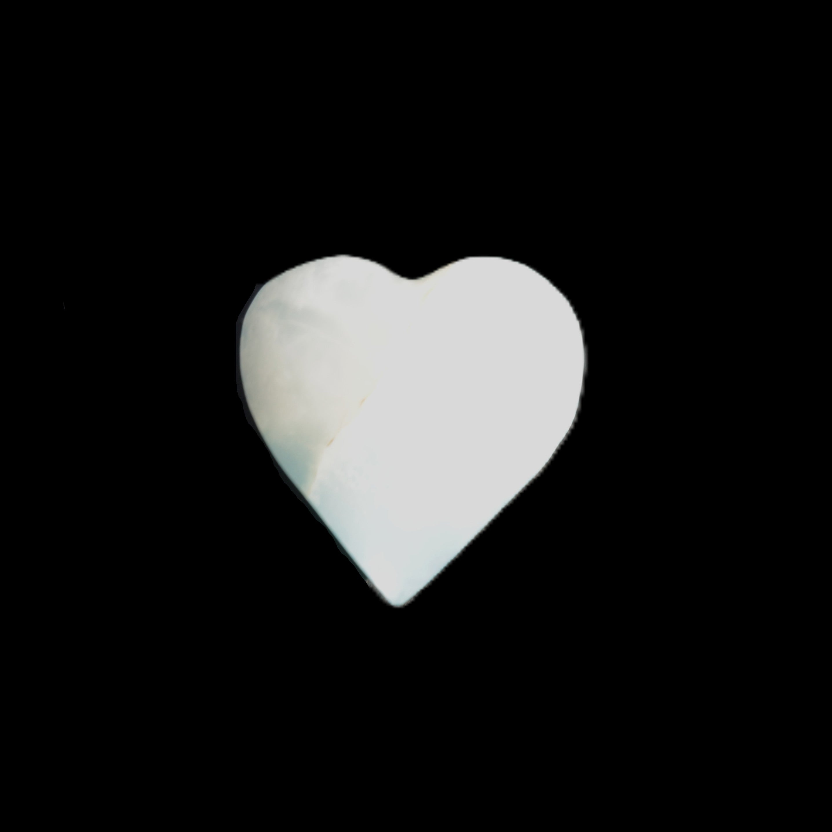 Calcite heart blue-dyed 55*56mm 94g in sunlight - Rocks and Things Store