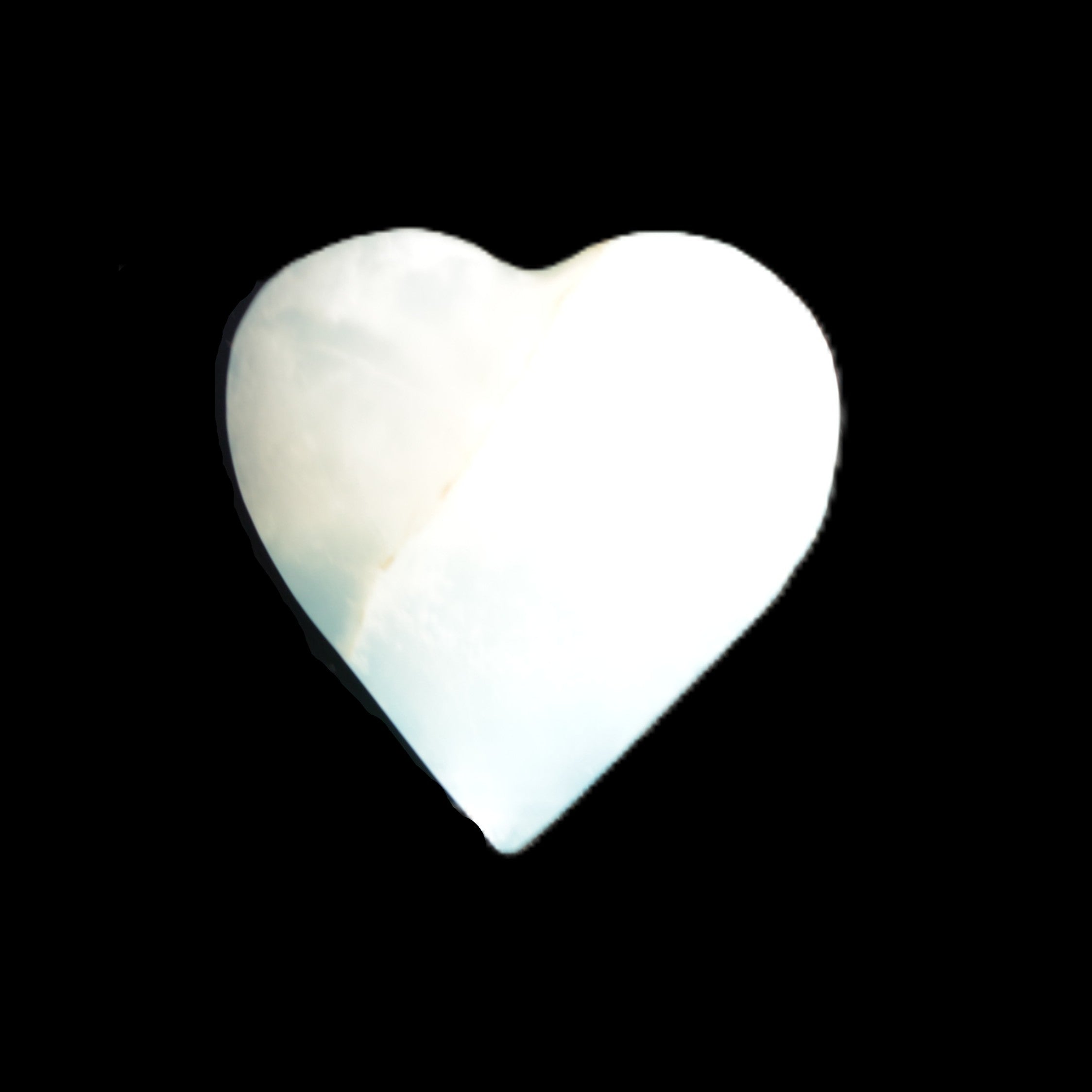 Calcite heart blue-dyed 55*56mm 94g in sunlight - Rocks and Things Store