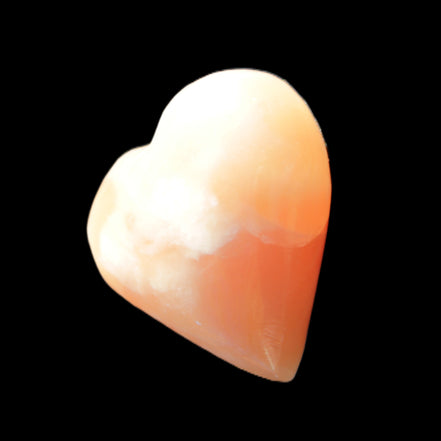 Honey Calcite heart 36mm 35.8g in sunlight - Rocks and Things Store