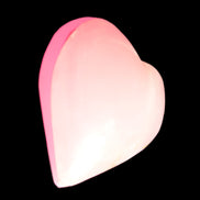 Pink-dyed Calcite heart 55*56mm 124.6g in sunlight - Rocks and Things Store