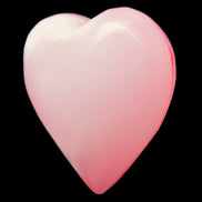 Pink-dyed Calcite heart 55*56mm 124.6g in sunlight - Rocks and Things Store