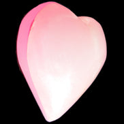 Pink-dyed Calcite heart 55*56mm 124.6g in sunlight - Rocks and Things Store