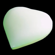 Calcite heart green dyed 64*62mm 135.5g in sunlight - Rocks and Things Store