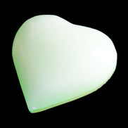 Calcite heart green dyed 64*62mm 135.5g in sunlight - Rocks and Things Store