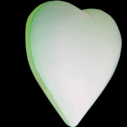 Calcite heart green dyed 64*62mm 135.5g in sunlight - Rocks and Things Store