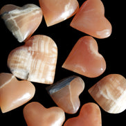 Ten Honey Calcite hearts selection 53-60mm 969g Wholesale Rocks and Things Store