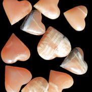 Ten Honey Calcite hearts selection 53-60mm 969g Wholesale Rocks and Things Store