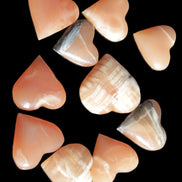 Ten Honey Calcite hearts selection 53-60mm 969g Wholesale Rocks and Things Store