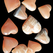 Ten Honey Calcite hearts selection 53-60mm 969g Wholesale Rocks and Things Store