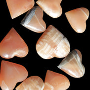 Ten Honey Calcite hearts selection 53-60mm 969g Wholesale Rocks and Things Store