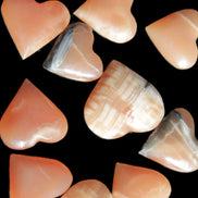 Ten Honey Calcite hearts selection 53-60mm 969g Wholesale Rocks and Things Store