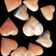 Ten Honey Calcite hearts selection 53-60mm 969g Wholesale Rocks and Things Store
