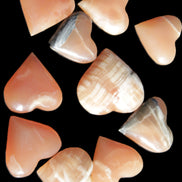 Ten Honey Calcite hearts selection 53-60mm 969g Wholesale Rocks and Things Store